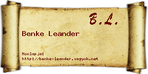 Benke Leander névjegykártya